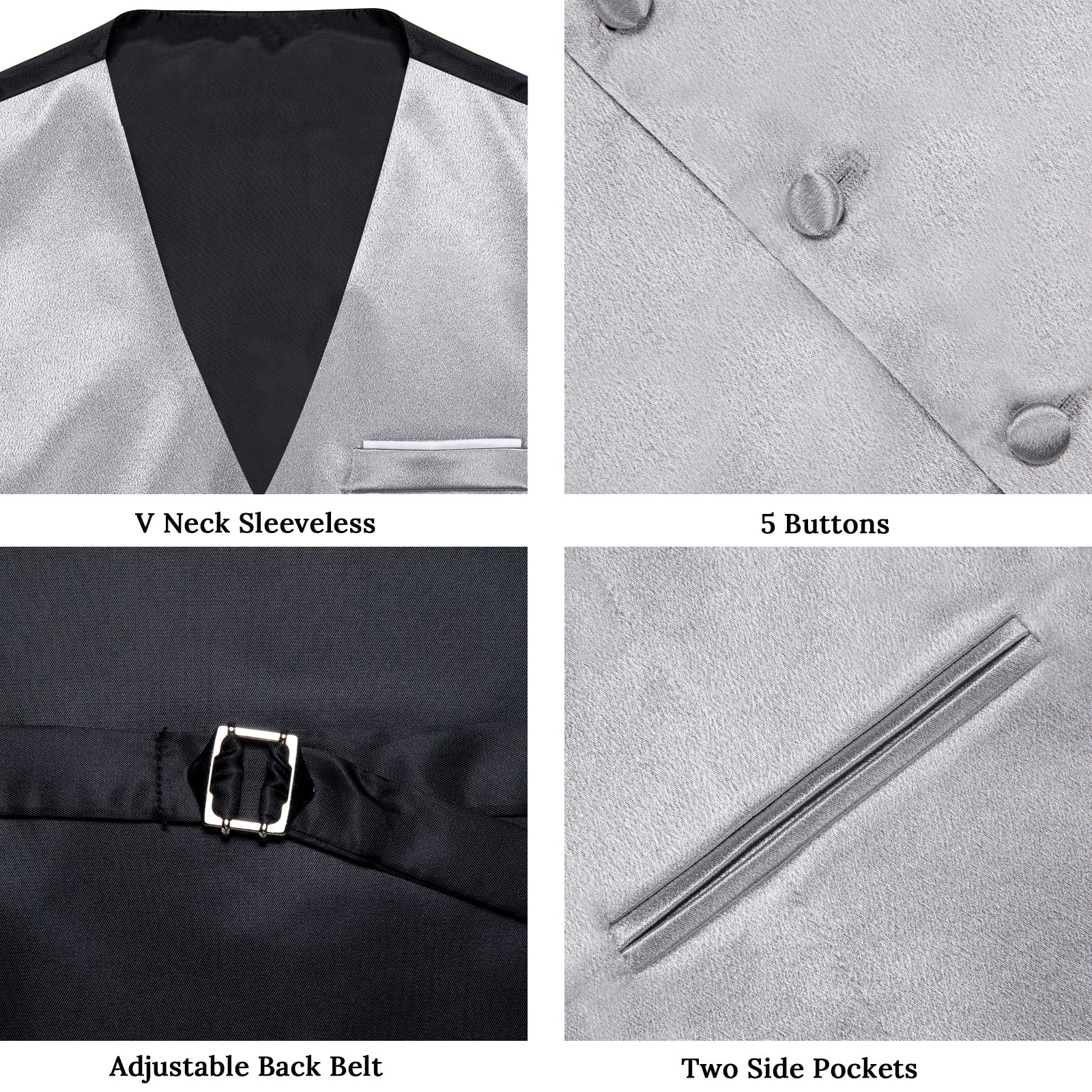 GentCrest Silver Solid Vest Set - Image 6