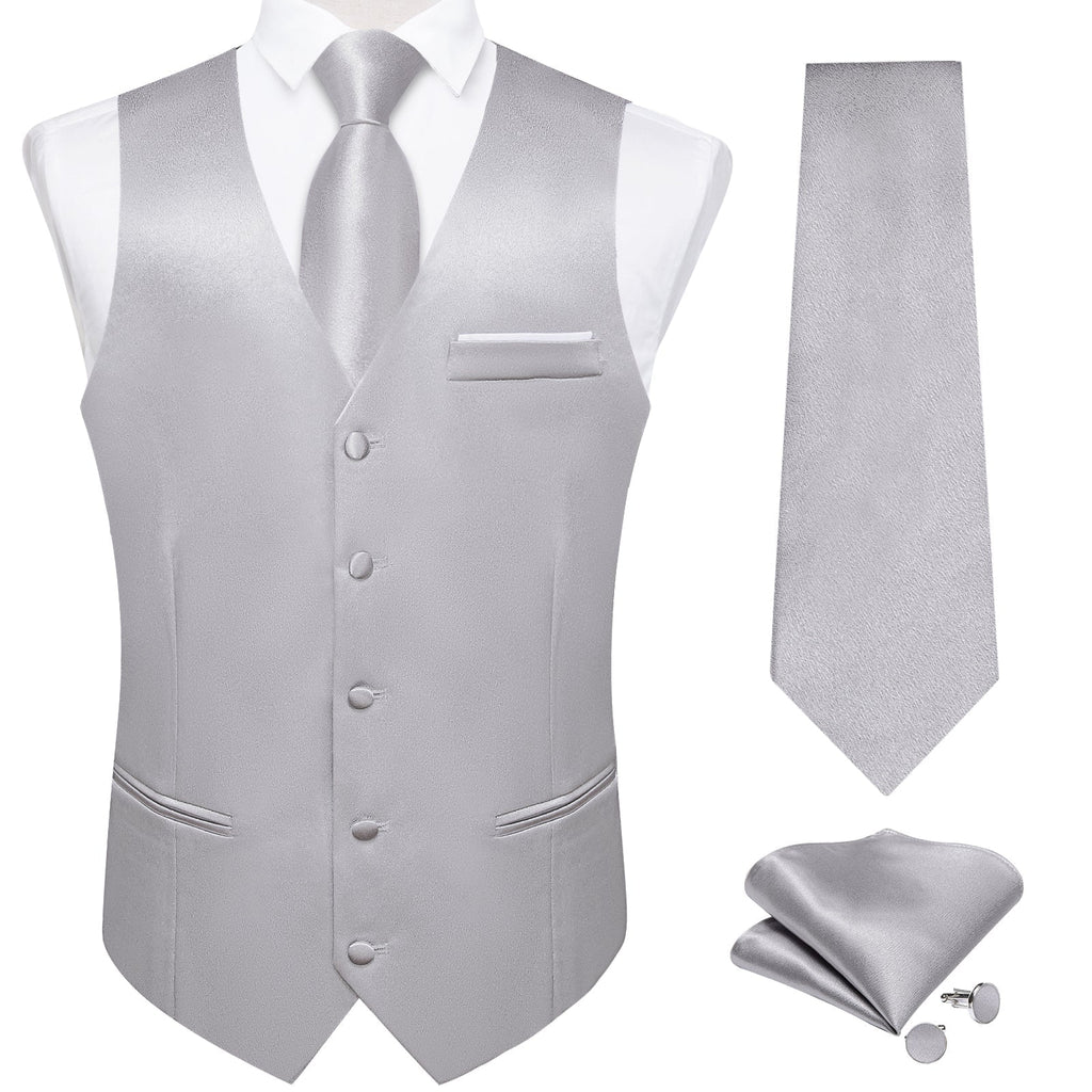 GentCrest Silver Solid Vest Set - Image 2