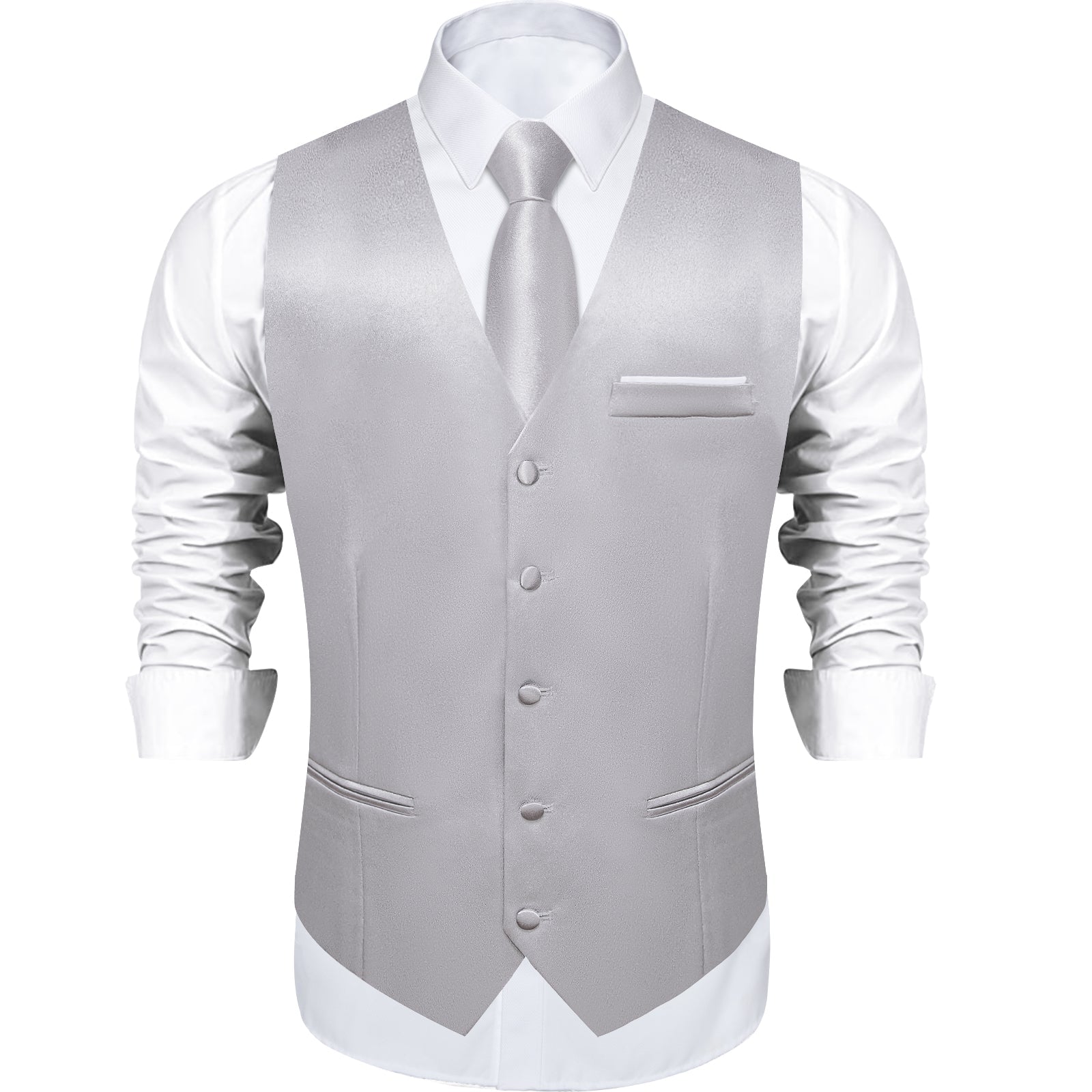 GentCrest Silver Solid Vest Set - Image 3