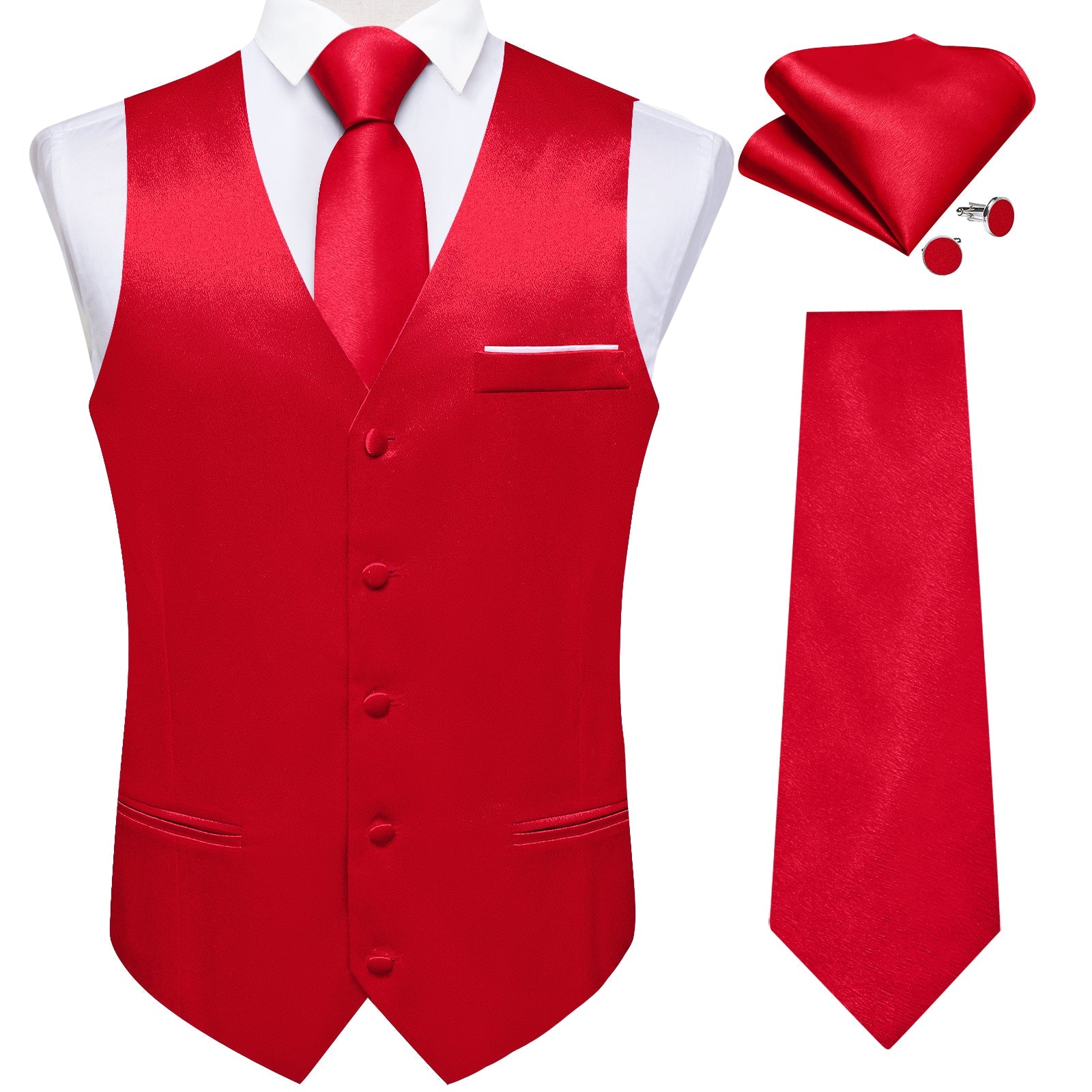 GentCrest Red Solid Vest Set - Image 1