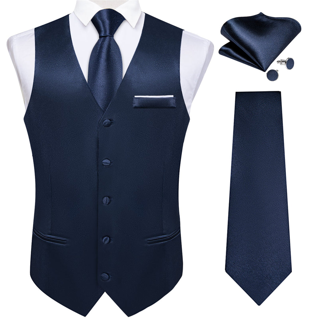 GentCrest Blue Solid Vest Set - Image 1