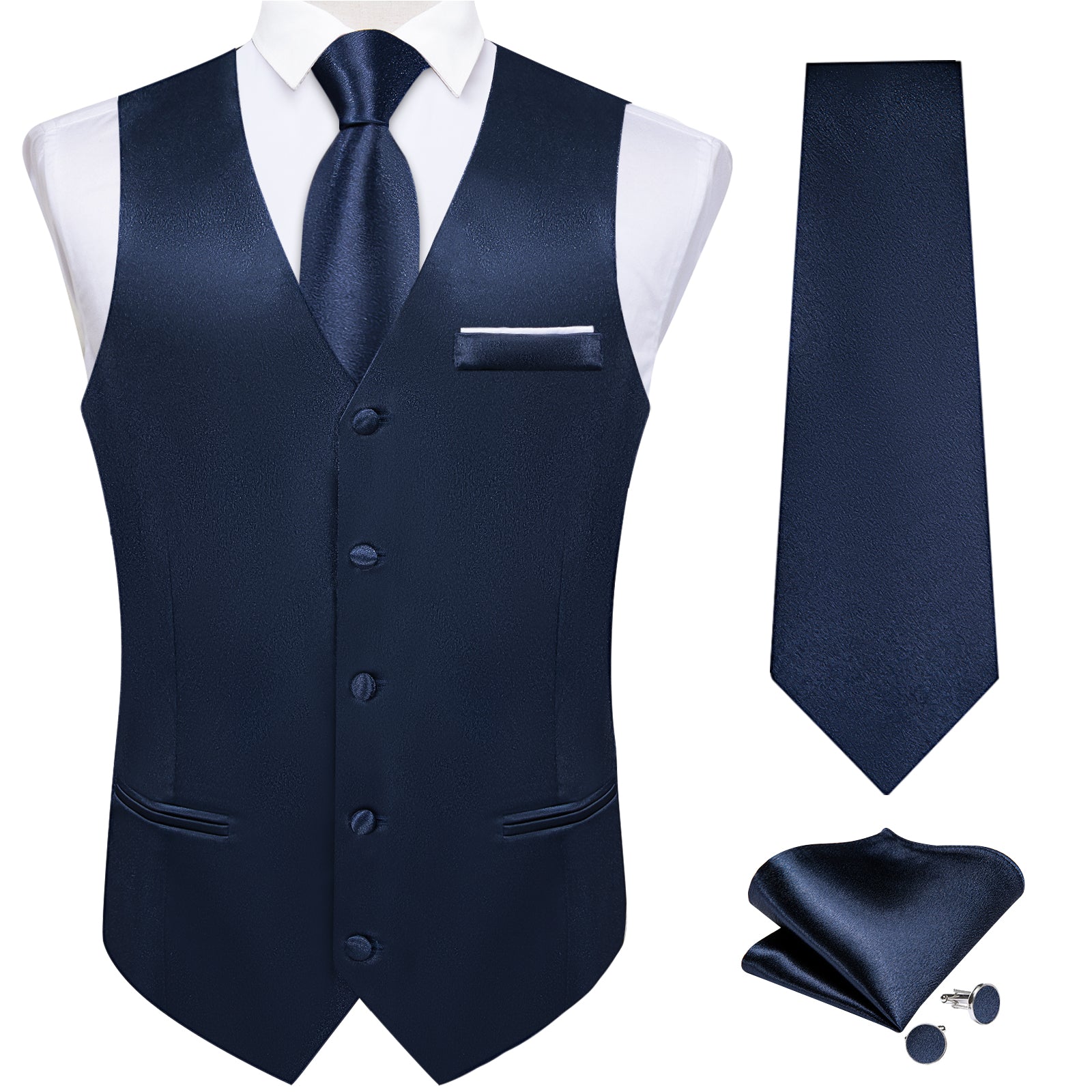 GentCrest Blue Solid Vest Set - Image 2
