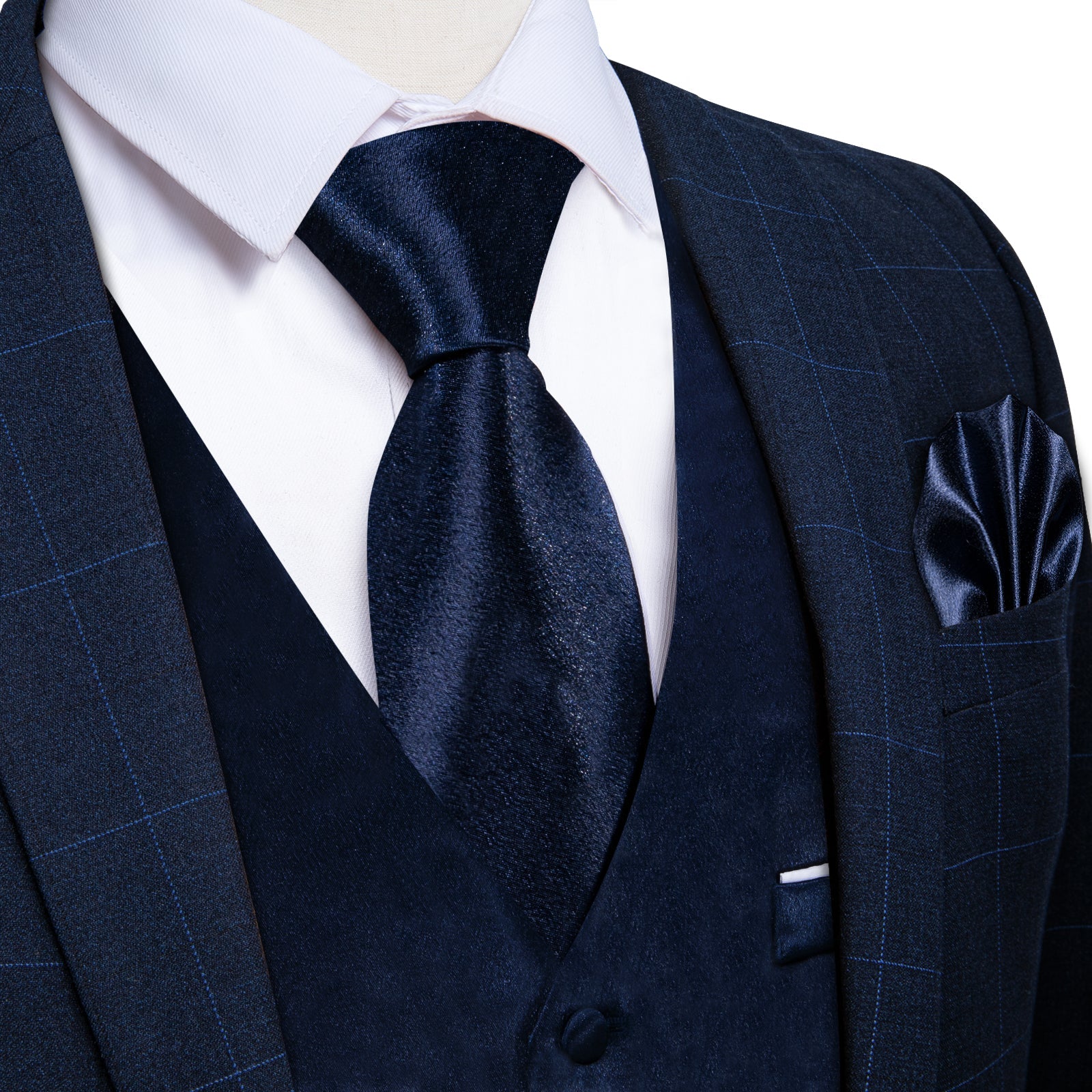 GentCrest Blue Solid Vest Set - Image 1