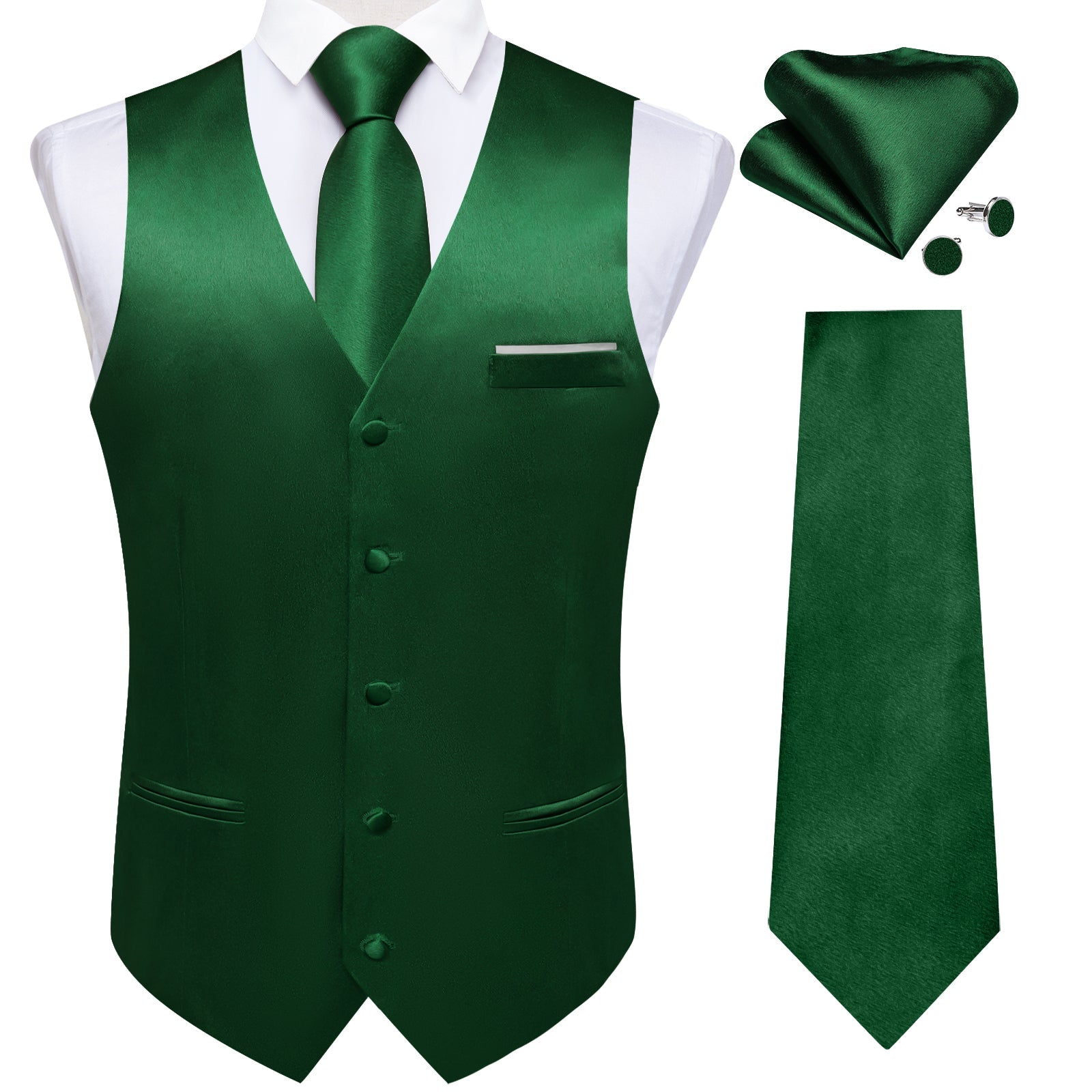 GentCrest Green Solid Vest Set - Image 1