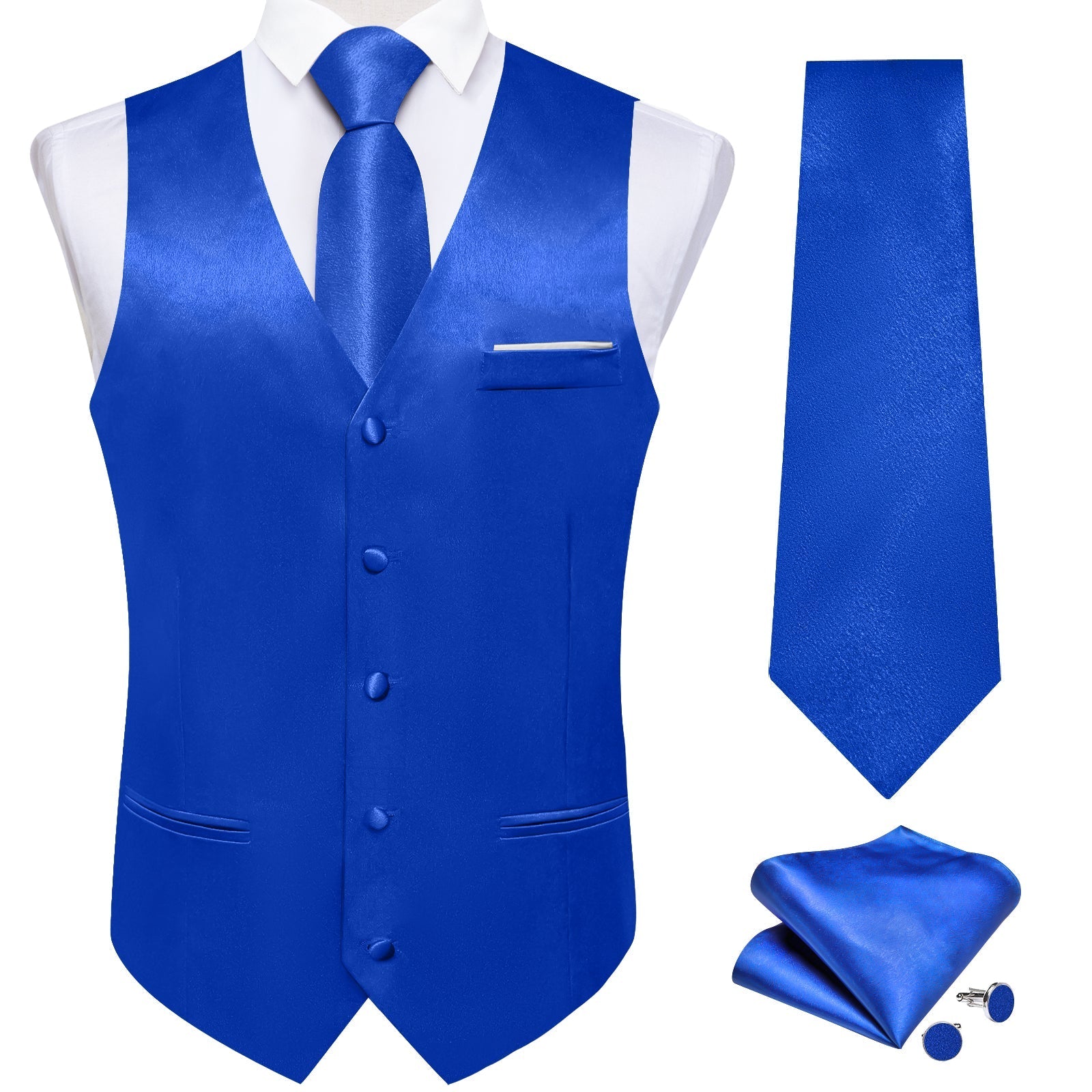GentCrest Blue Solid Vest Set - Image 2