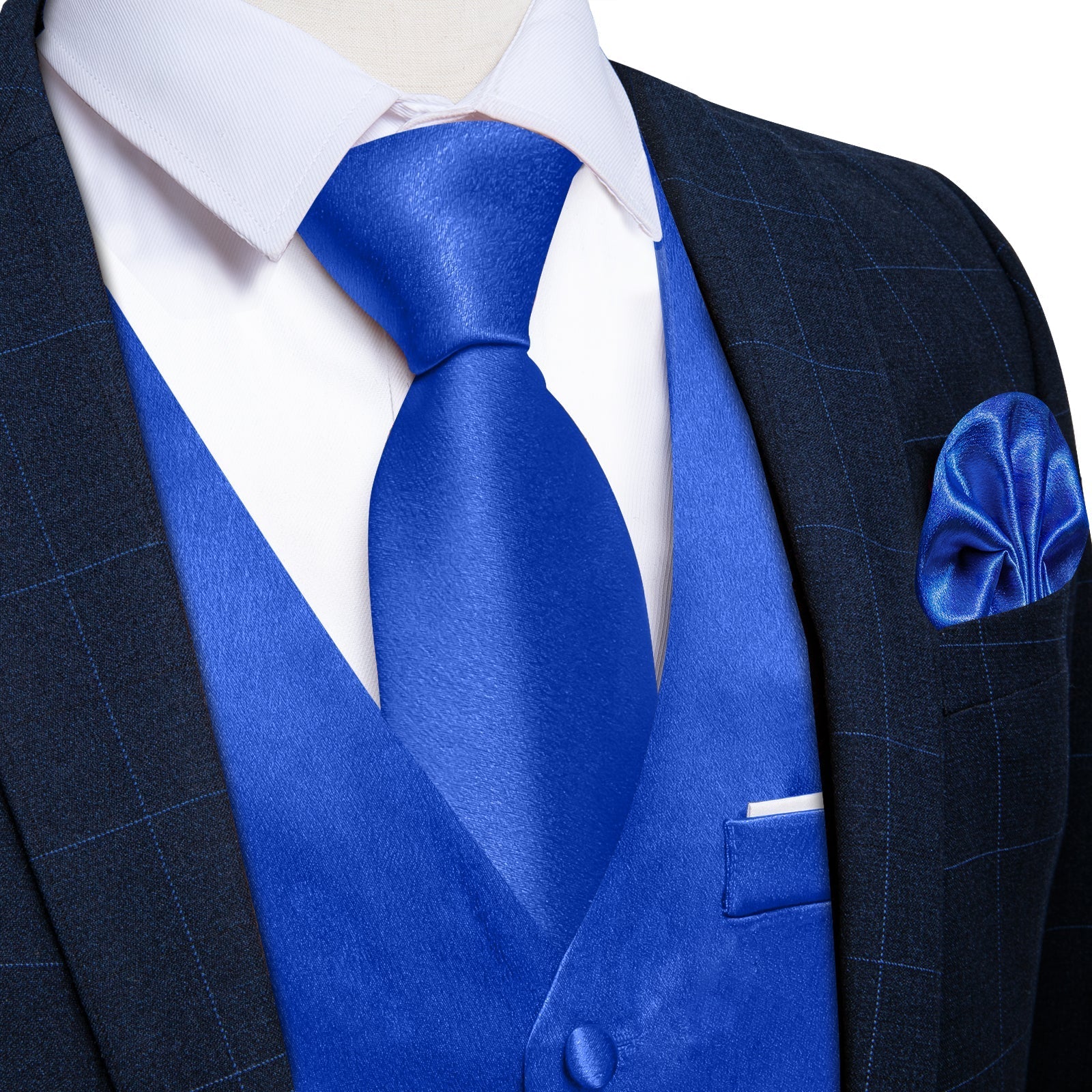 GentCrest Blue Solid Vest Set - Image 7