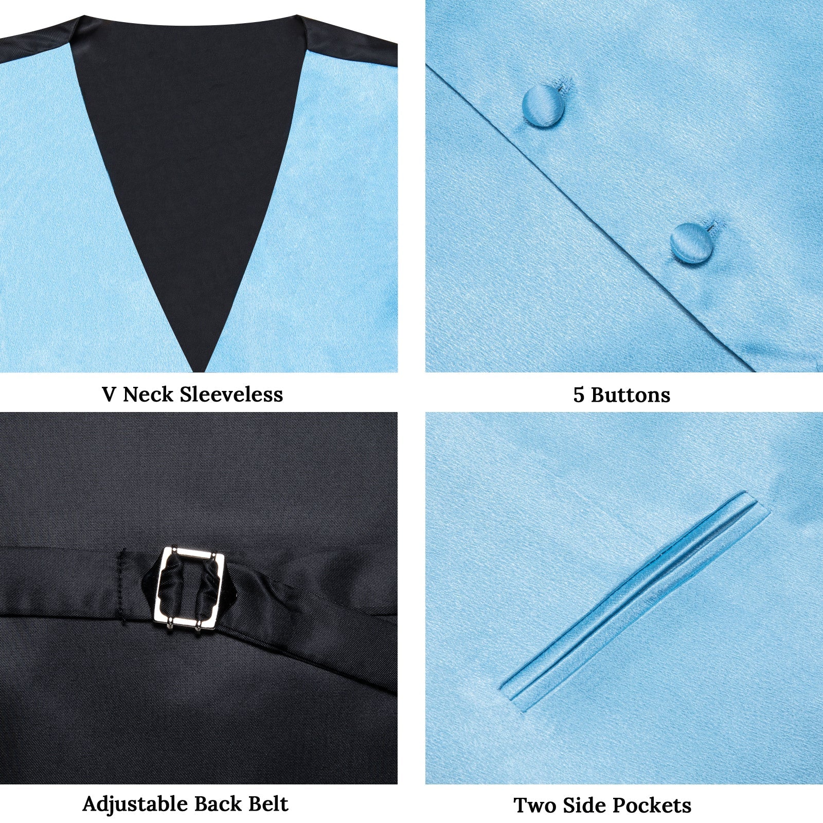 GentCrest Blue Solid Vest Set - Image 6
