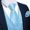 GentCrest Blue Solid Vest Set - Image 1