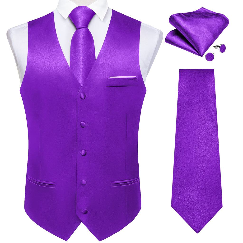 GentCrest Purple Solid Vest Set - Image 1