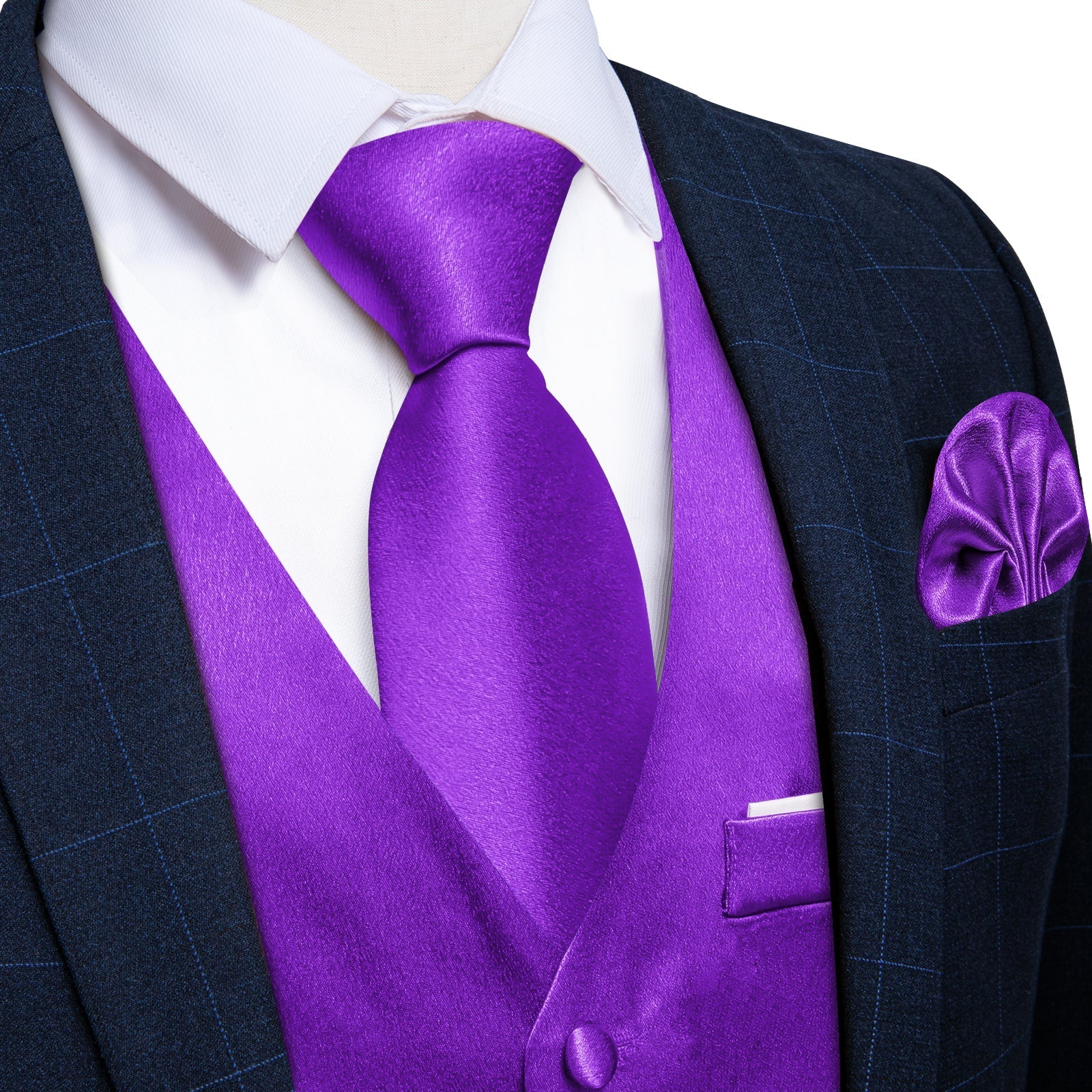 GentCrest Purple Solid Vest Set - Image 7