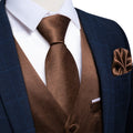 GentCrest Brown Solid Vest Set - Image 1