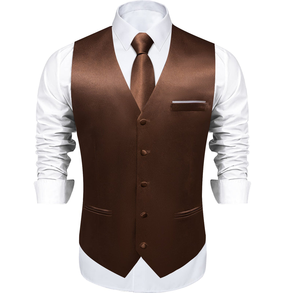 GentCrest Brown Solid Vest Set - Image 3