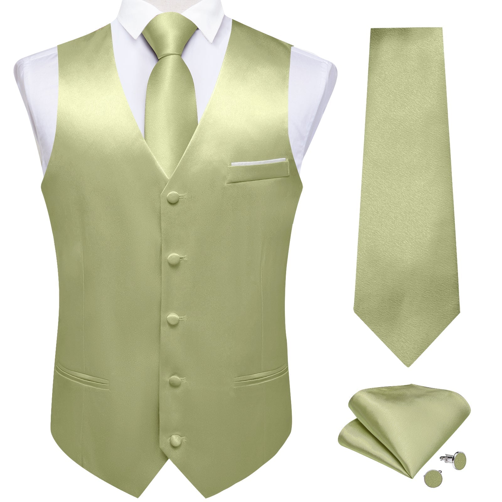 GentCrest Green Solid Vest Set - Image 2