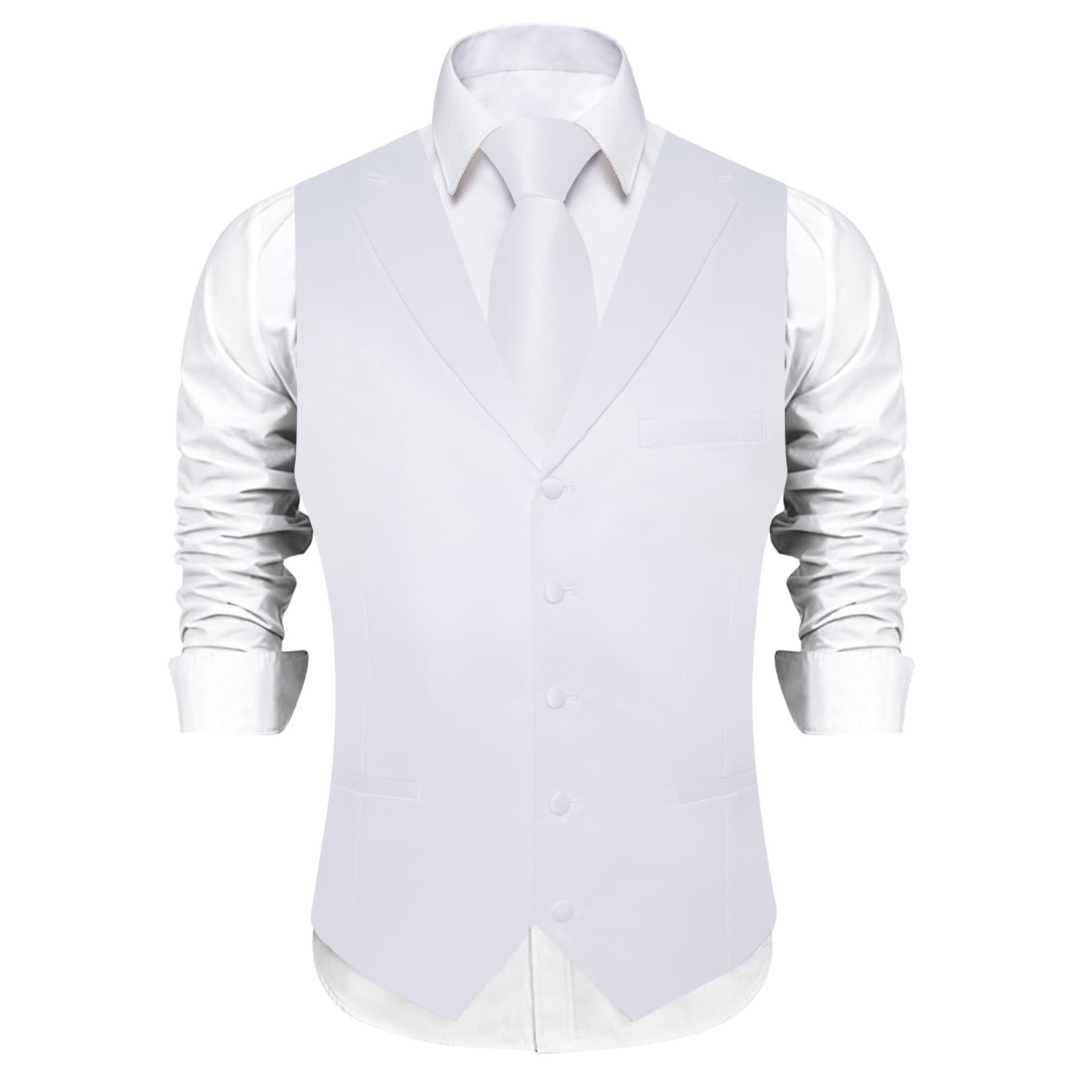 GentCrest White Solid Vest Set - Image 3