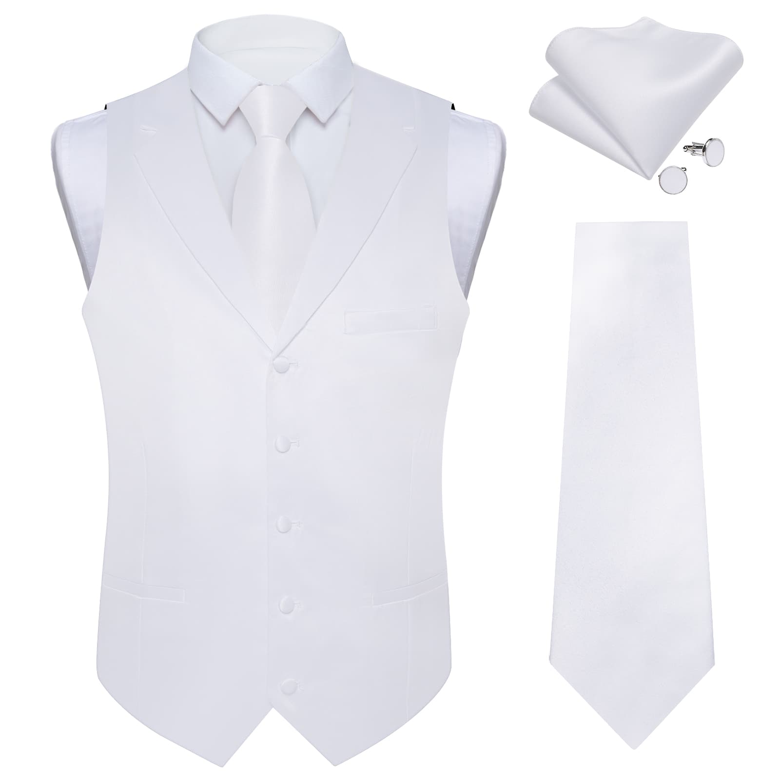 GentCrest White Solid Vest Set - Image 2