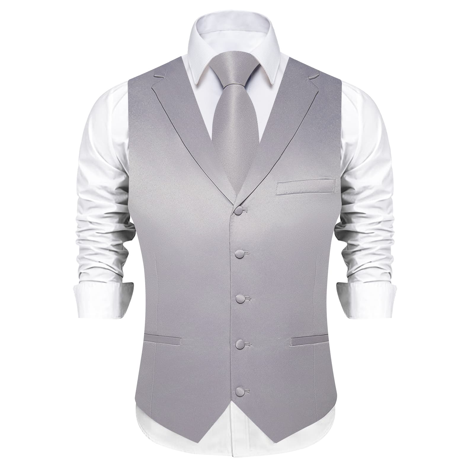 GentCrest Grey Solid Vest Set - Image 3