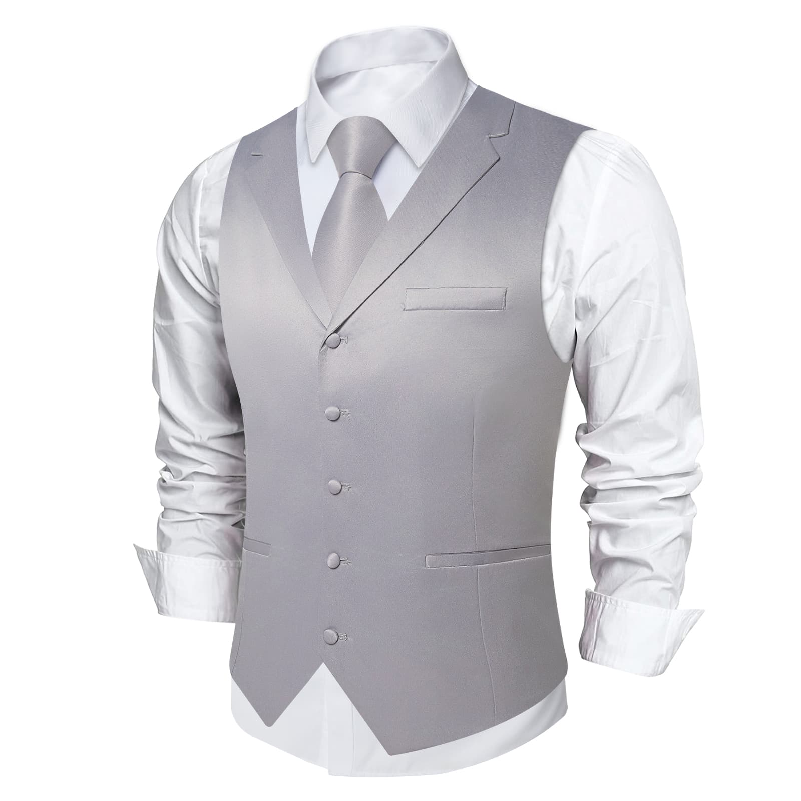 GentCrest Grey Solid Vest Set - Image 4