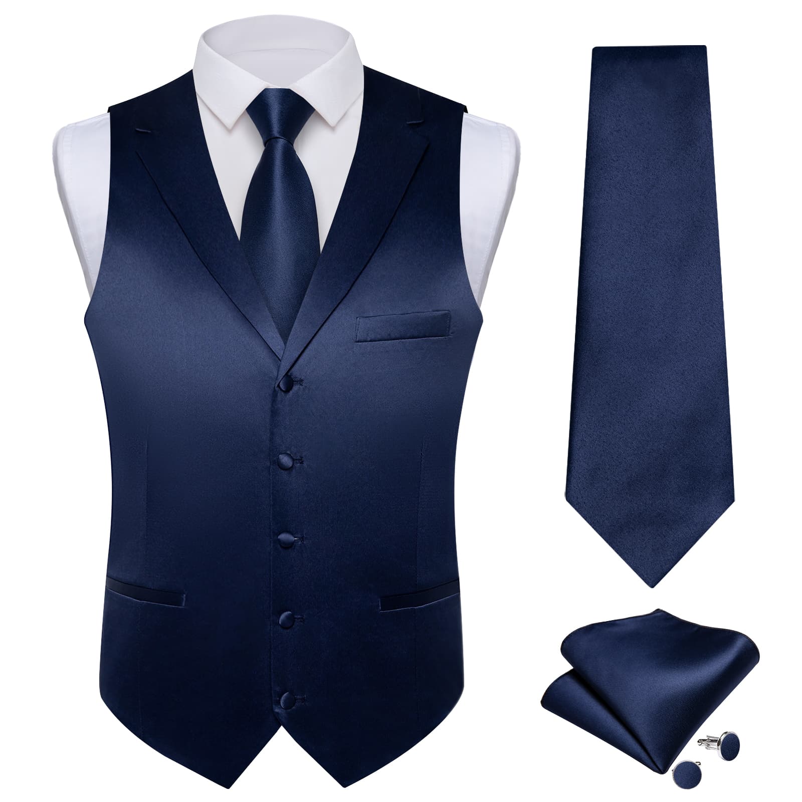 GentCrest Blue Solid Vest Set - Image 2
