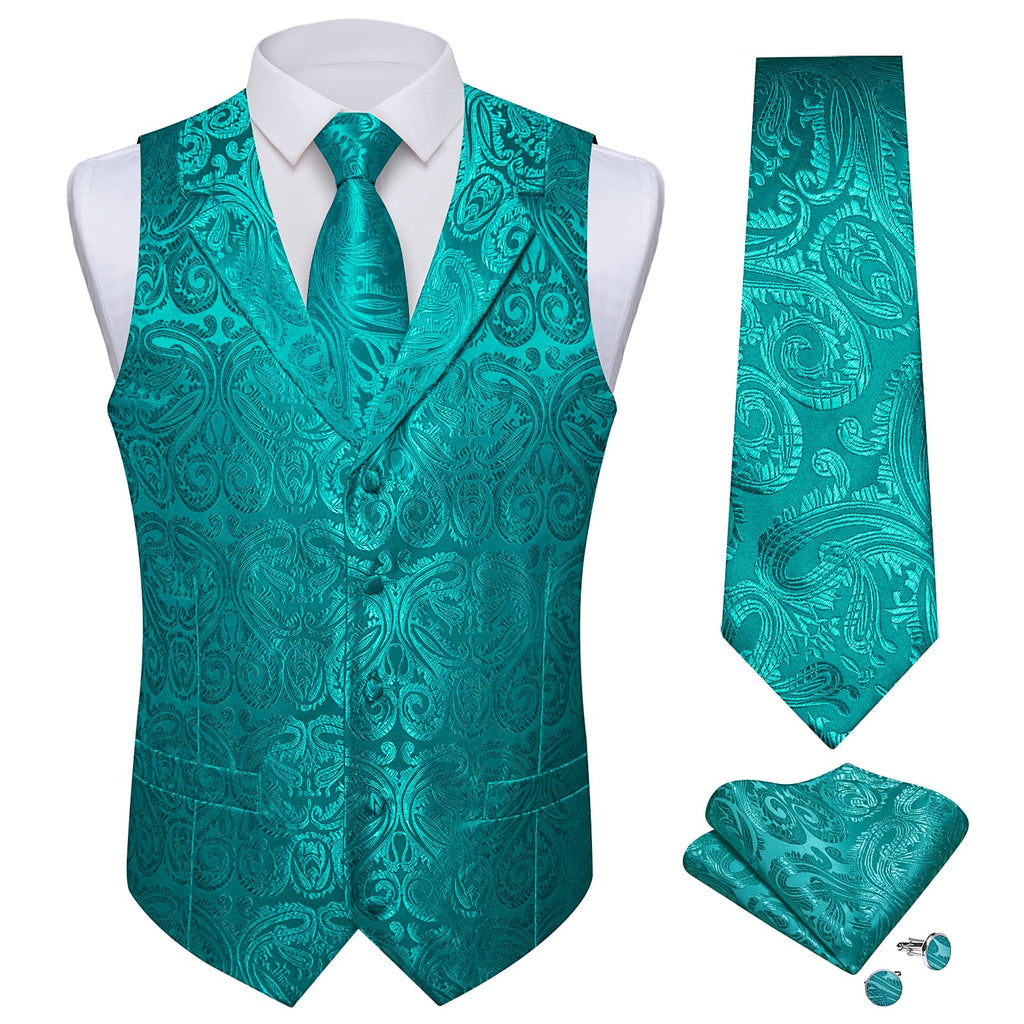 GentCrest Teal Paisley Vest Set - Image 2