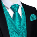 GentCrest Teal Paisley Vest Set - Image 1