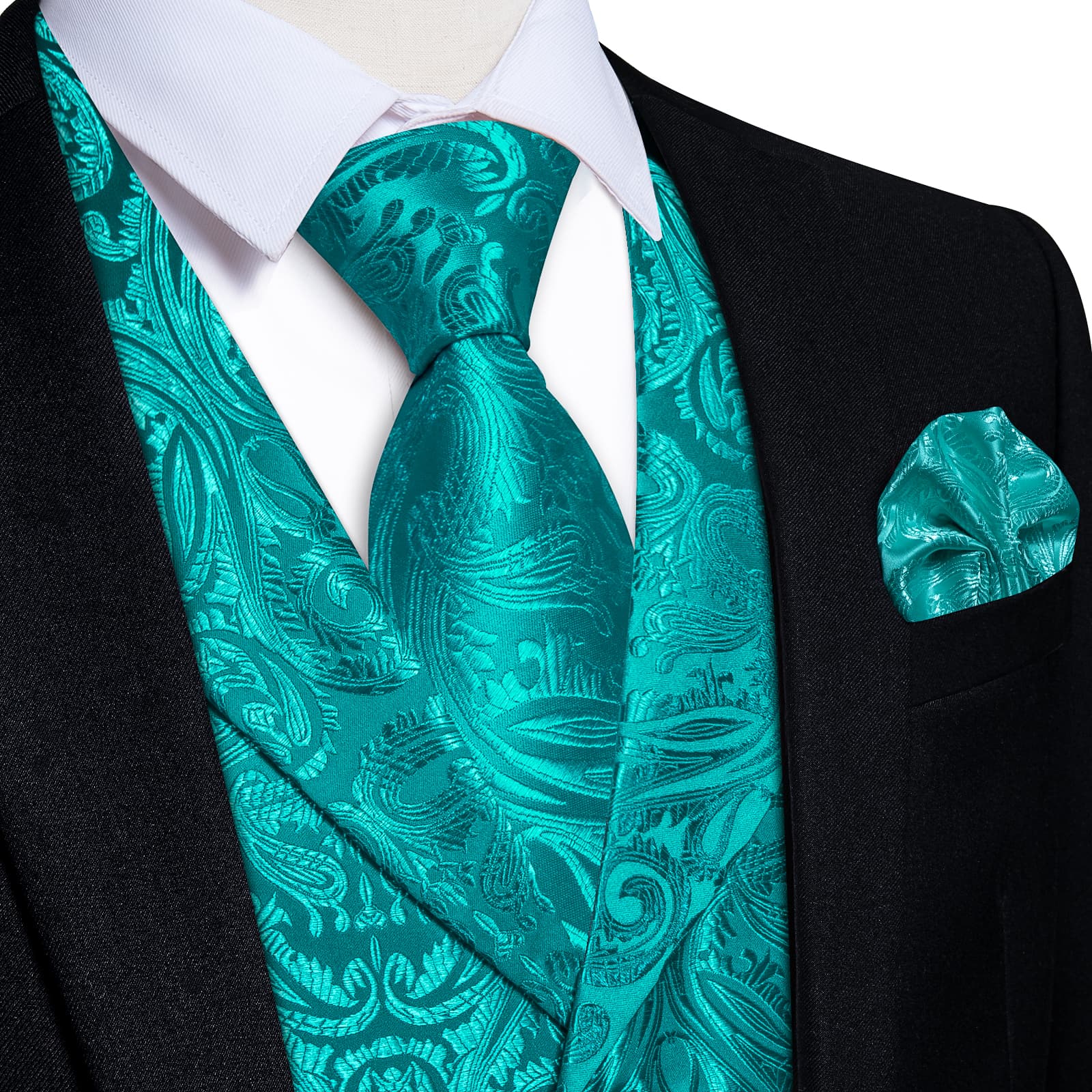 GentCrest Teal Paisley Vest Set - Image 1