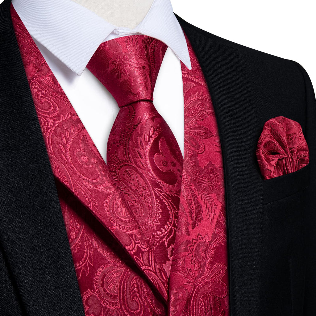 GentCrest Red Paisley Vest Set - Image 1