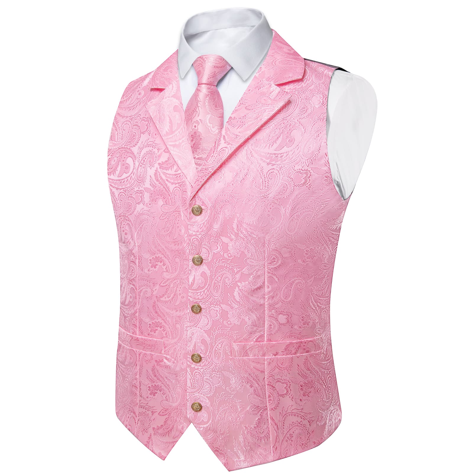 GentCrest Pink Paisley Vest Set - Image 3
