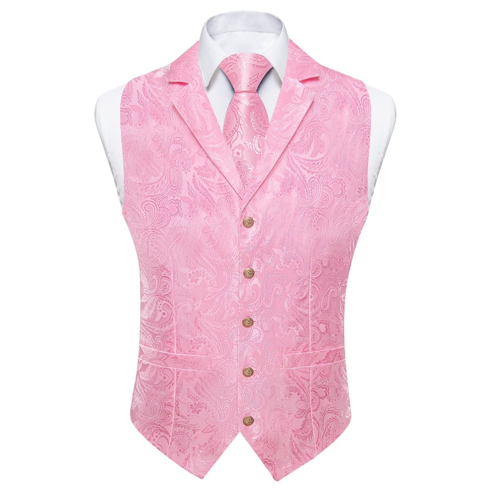 GentCrest Pink Paisley Vest Set - Image 4