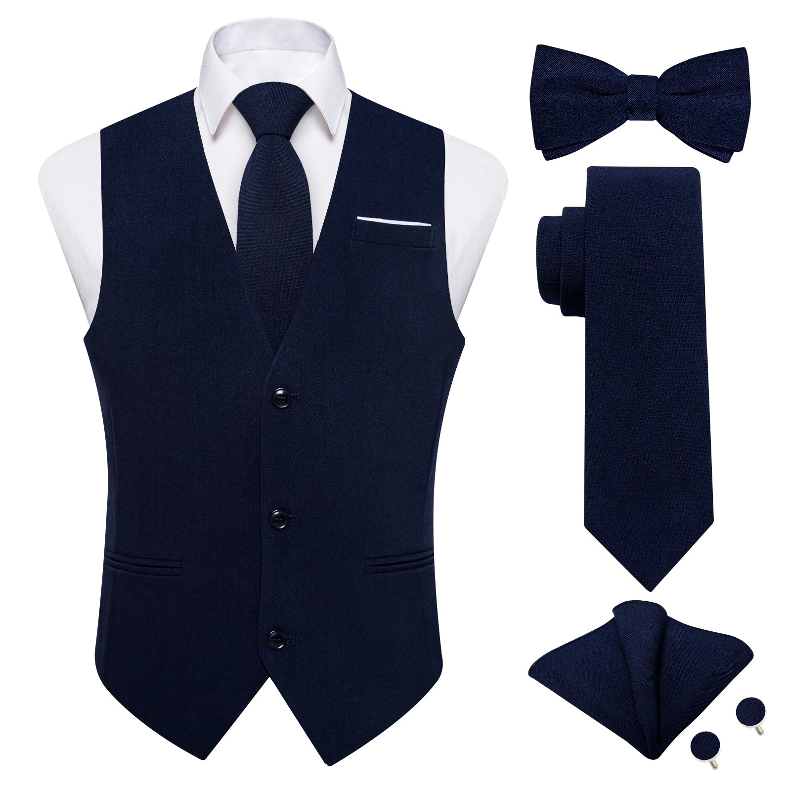 GentCrest Blue Solid Vest Set - Image 1
