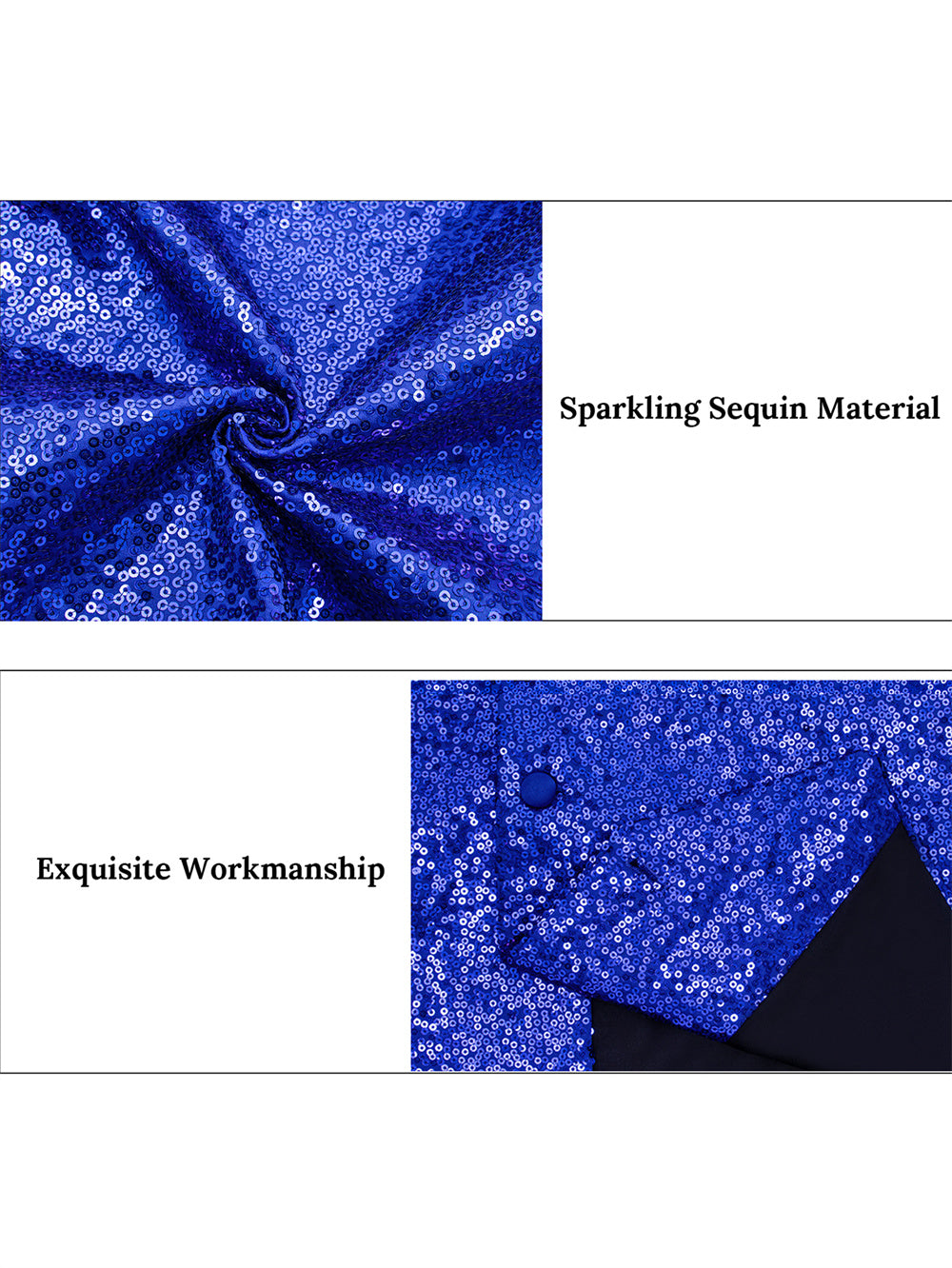 GentCrest Blue Sequin Vest Set - Image 4