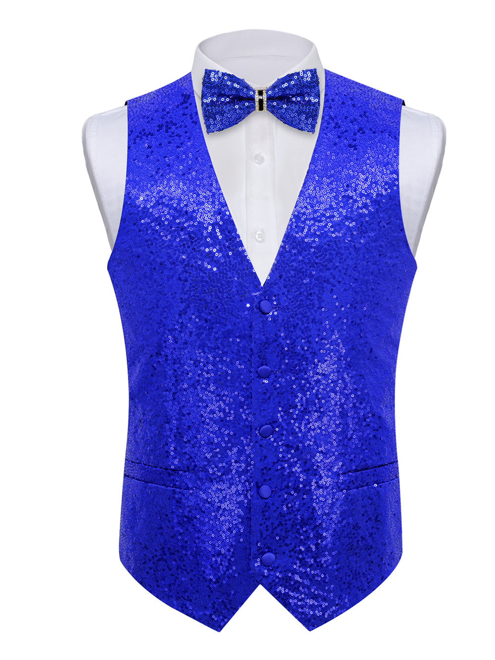 GentCrest Blue Sequin Vest Set - Image 2