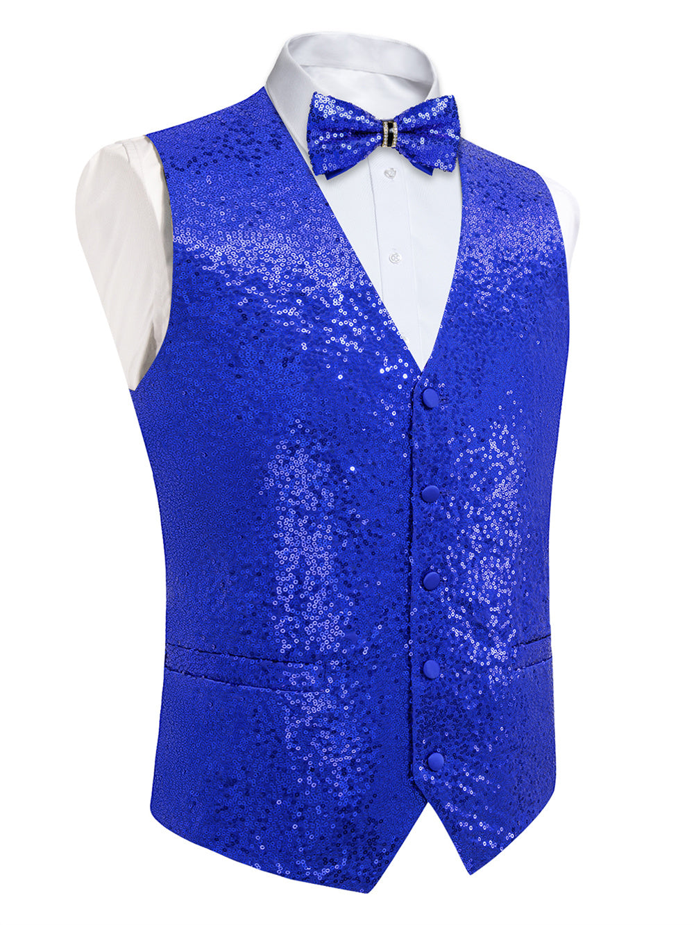 GentCrest Blue Sequin Vest Set - Image 3