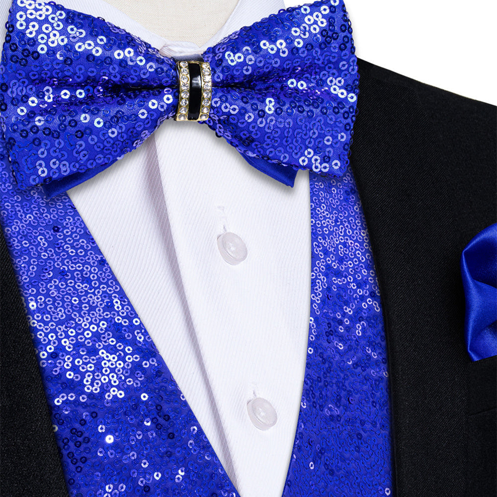 GentCrest Blue Sequin Vest Set - Image 1
