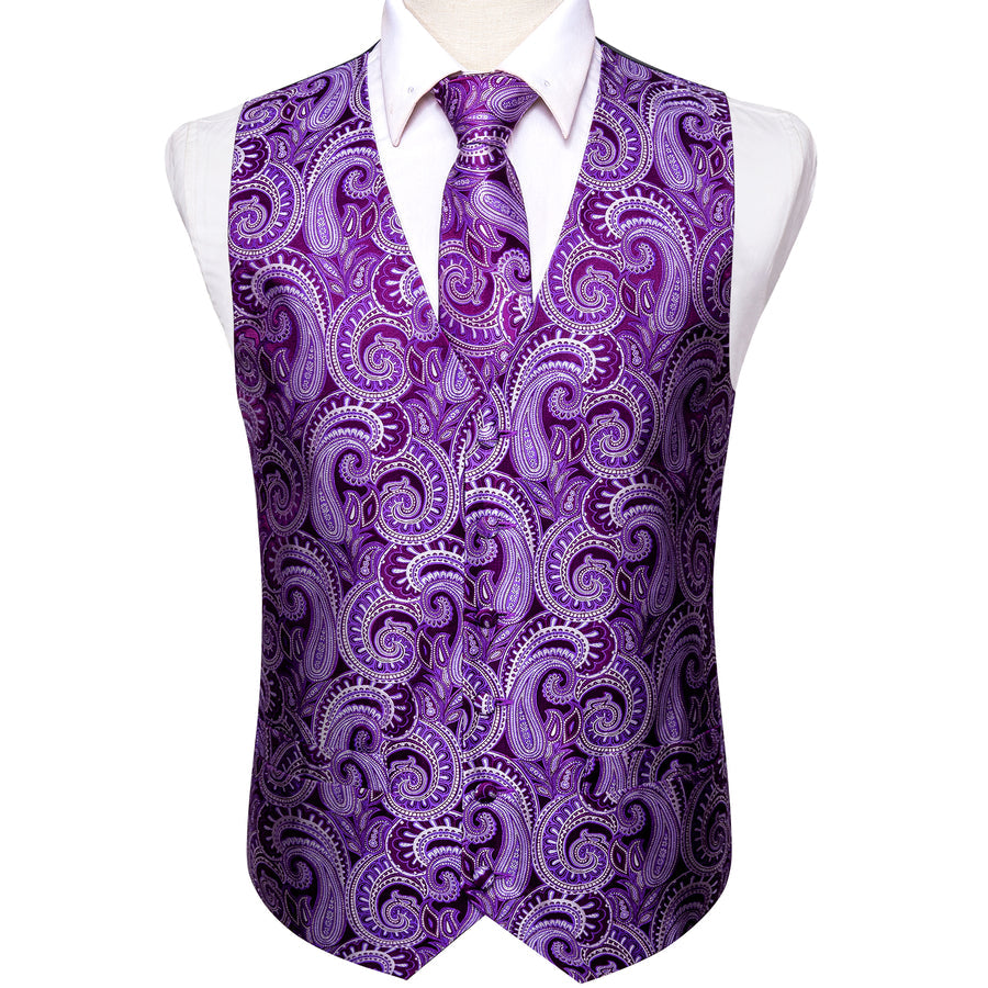 GentCrest Purple Paisley Vest Set - Image 5