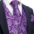 Luxury Purple Paisley Vest Set - GentCrest