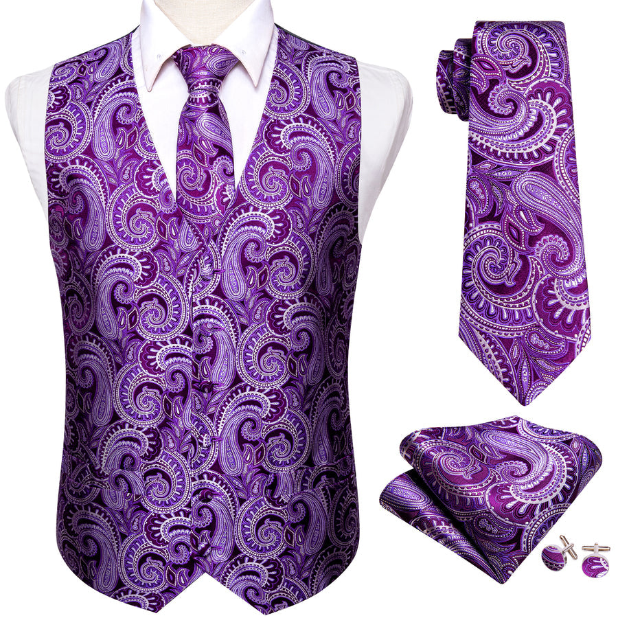 GentCrest Purple Paisley Vest Set - Image 2