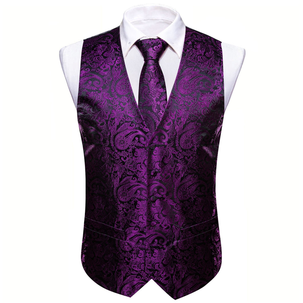 GentCrest Purple Paisley Vest Set - Image 5
