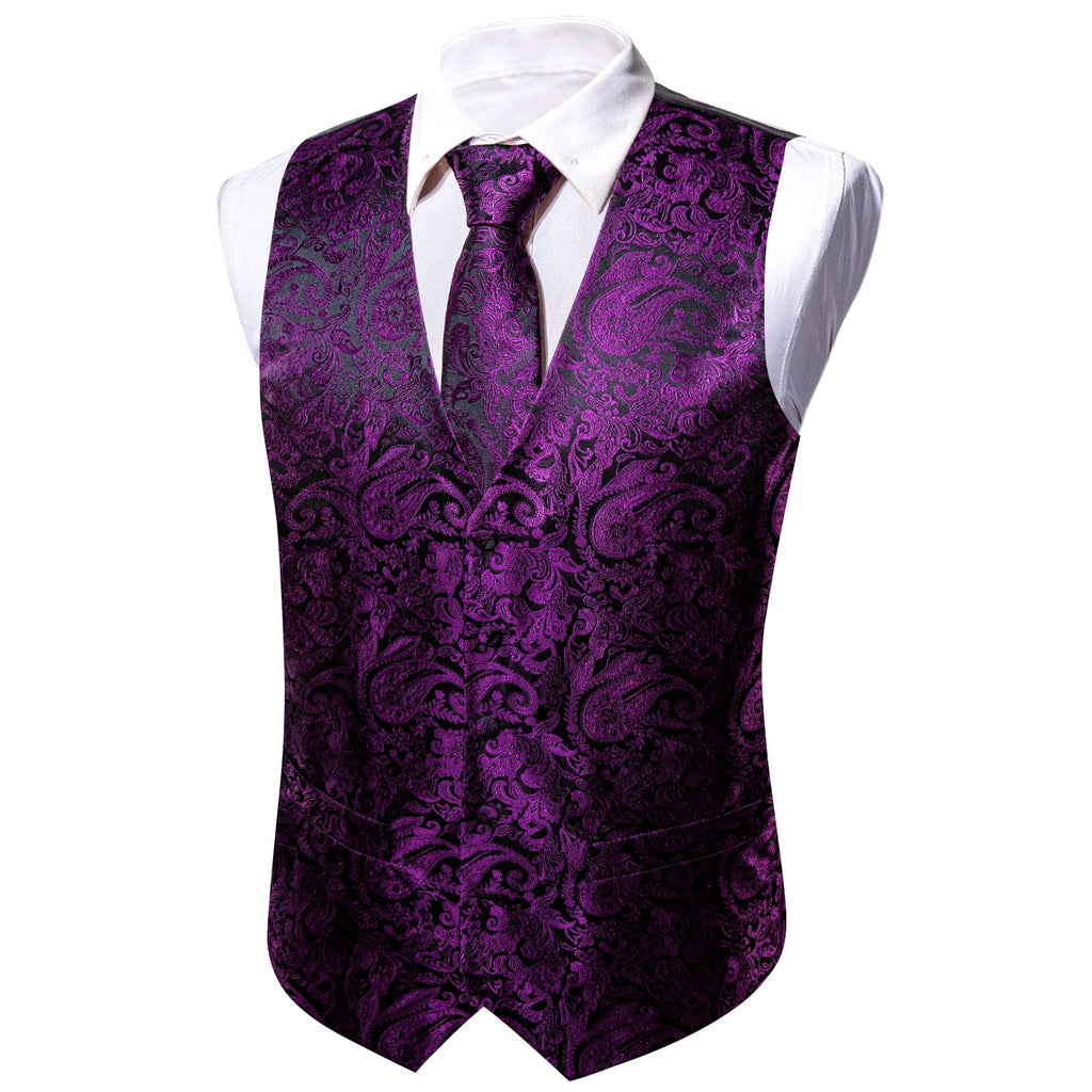 GentCrest Purple Paisley Vest Set - Image 4