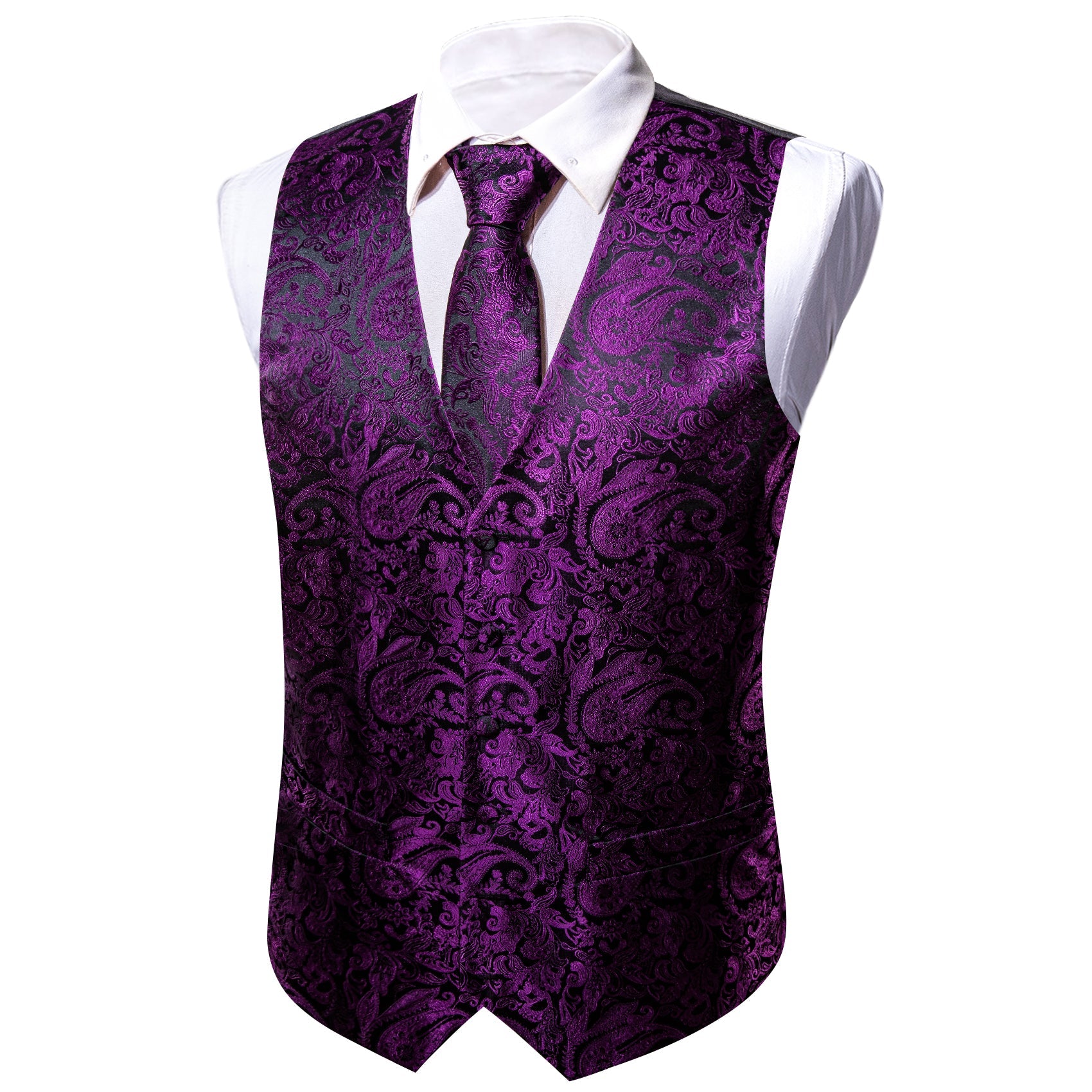 GentCrest Purple Paisley Vest Set - Image 4