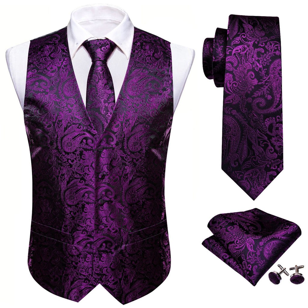 GentCrest Purple Paisley Vest Set - Image 2