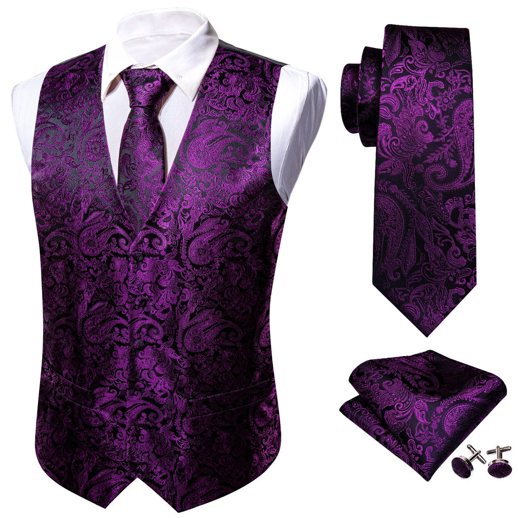 GentCrest Purple Paisley Vest Set - Image 3