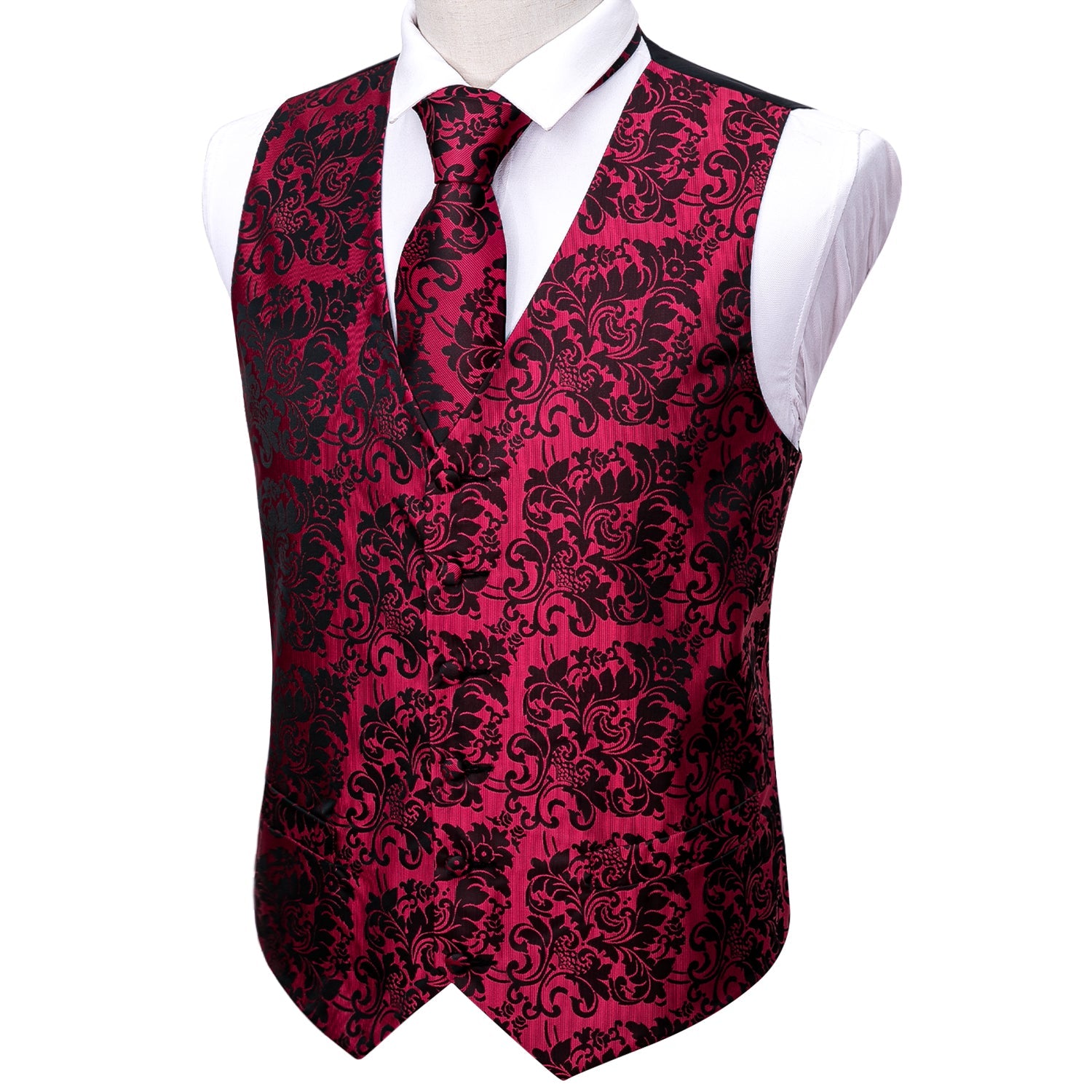 GentCrest Black Floral Vest Set - Image 4