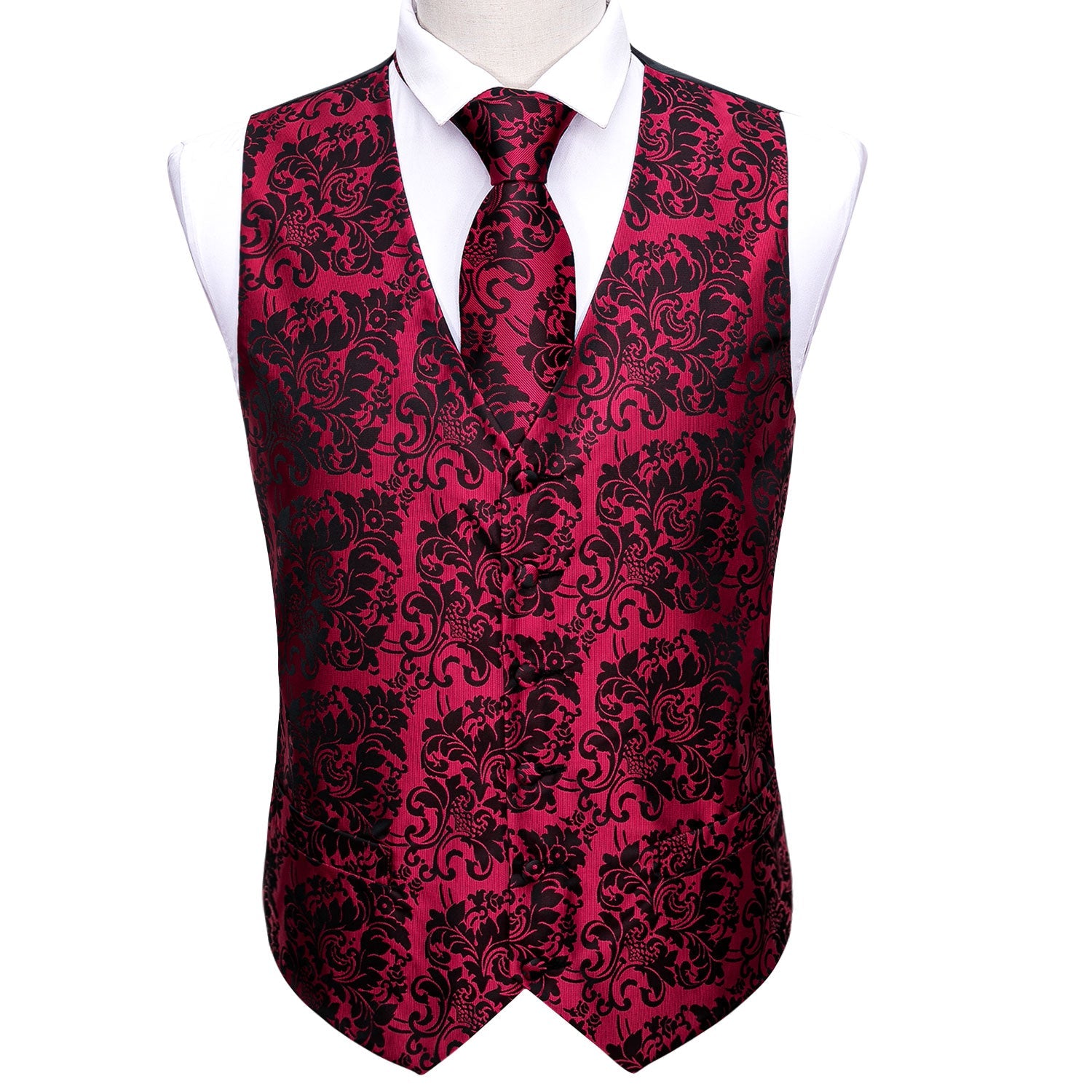 GentCrest Black Floral Vest Set - Image 2