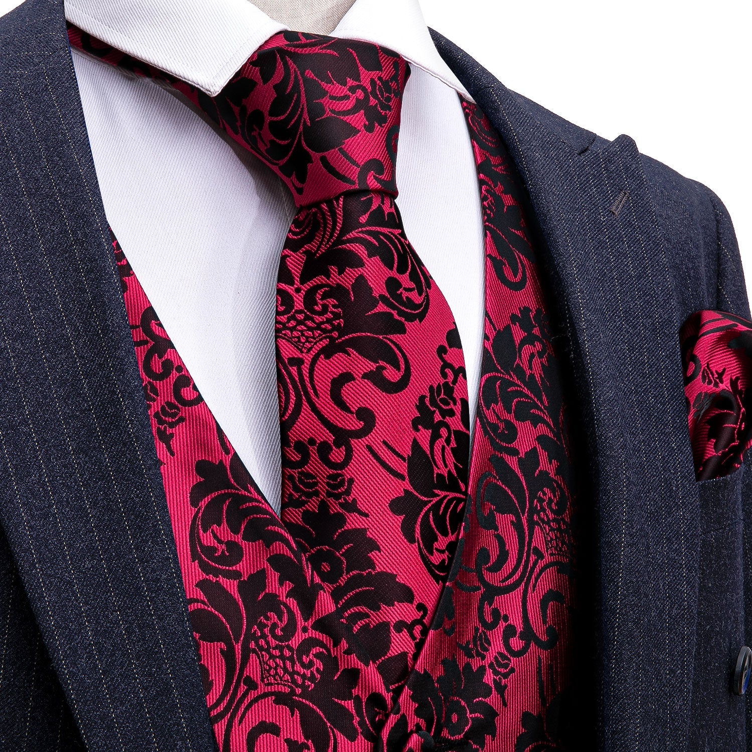 GentCrest Black Floral Vest Set - Image 1