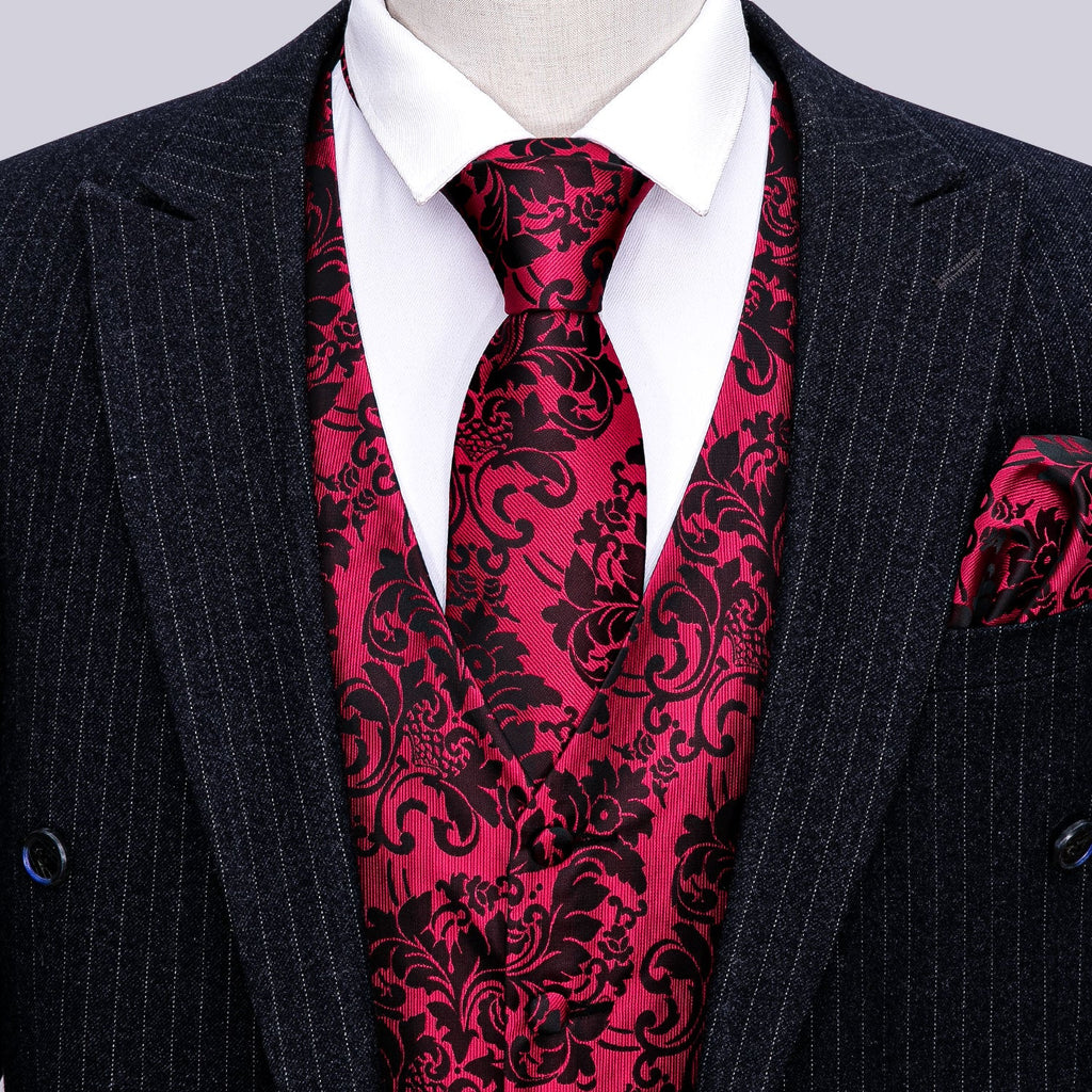 GentCrest Black Floral Vest Set - Image 3
