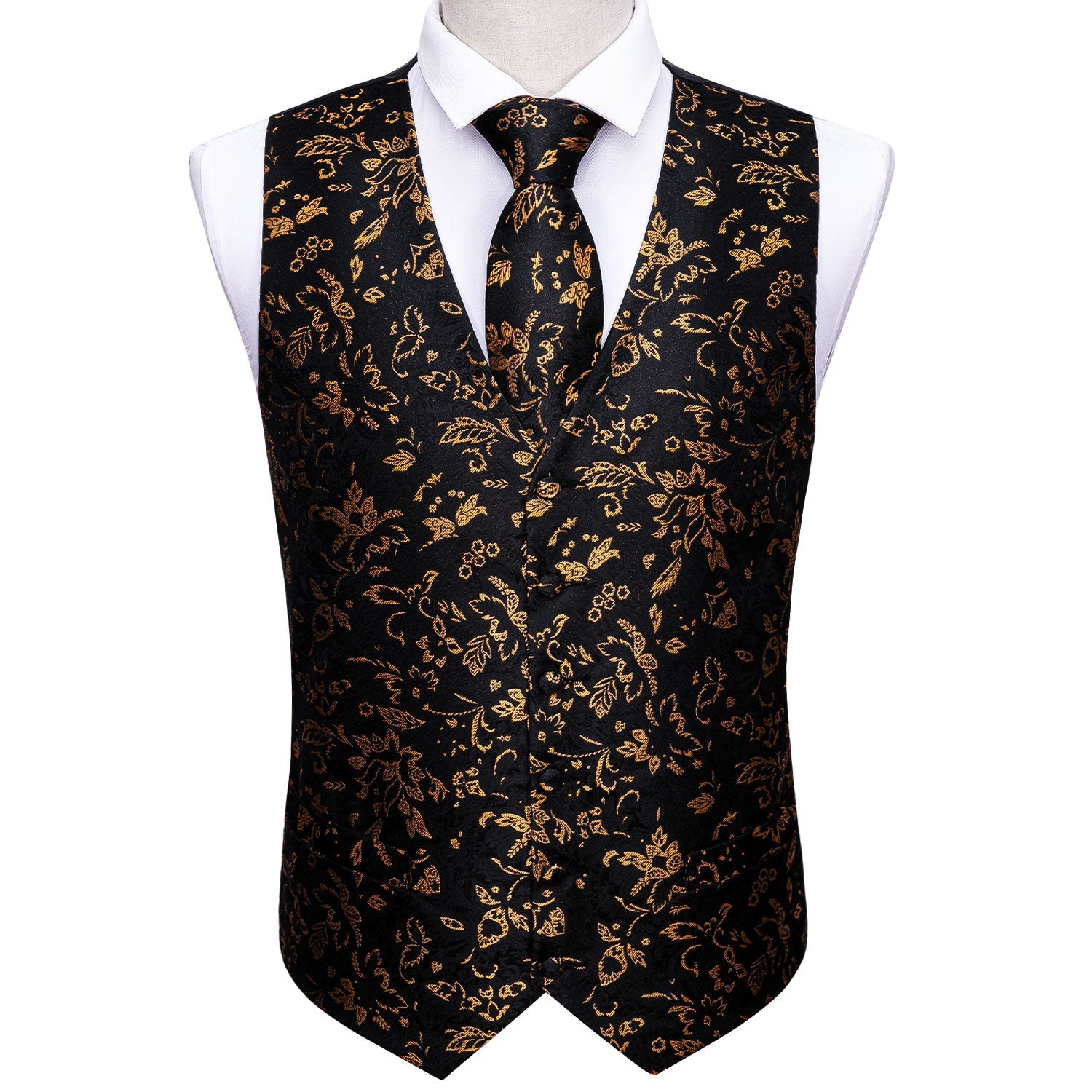 GentCrest Black Floral Vest Set - Image 3