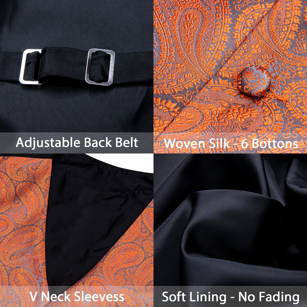 GentCrest Orange Paisley Vest Set - Image 6