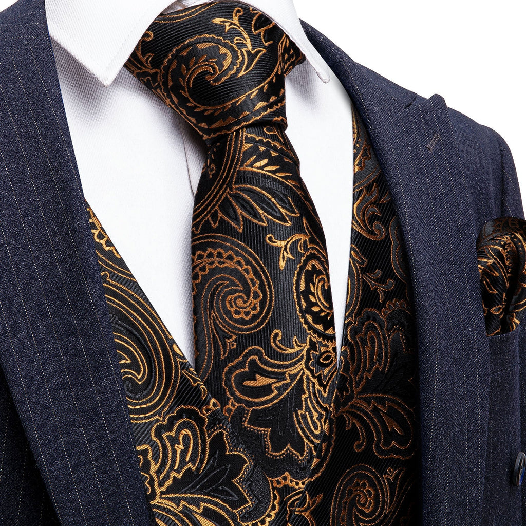 GentCrest Black Paisley Vest Set - Image 1