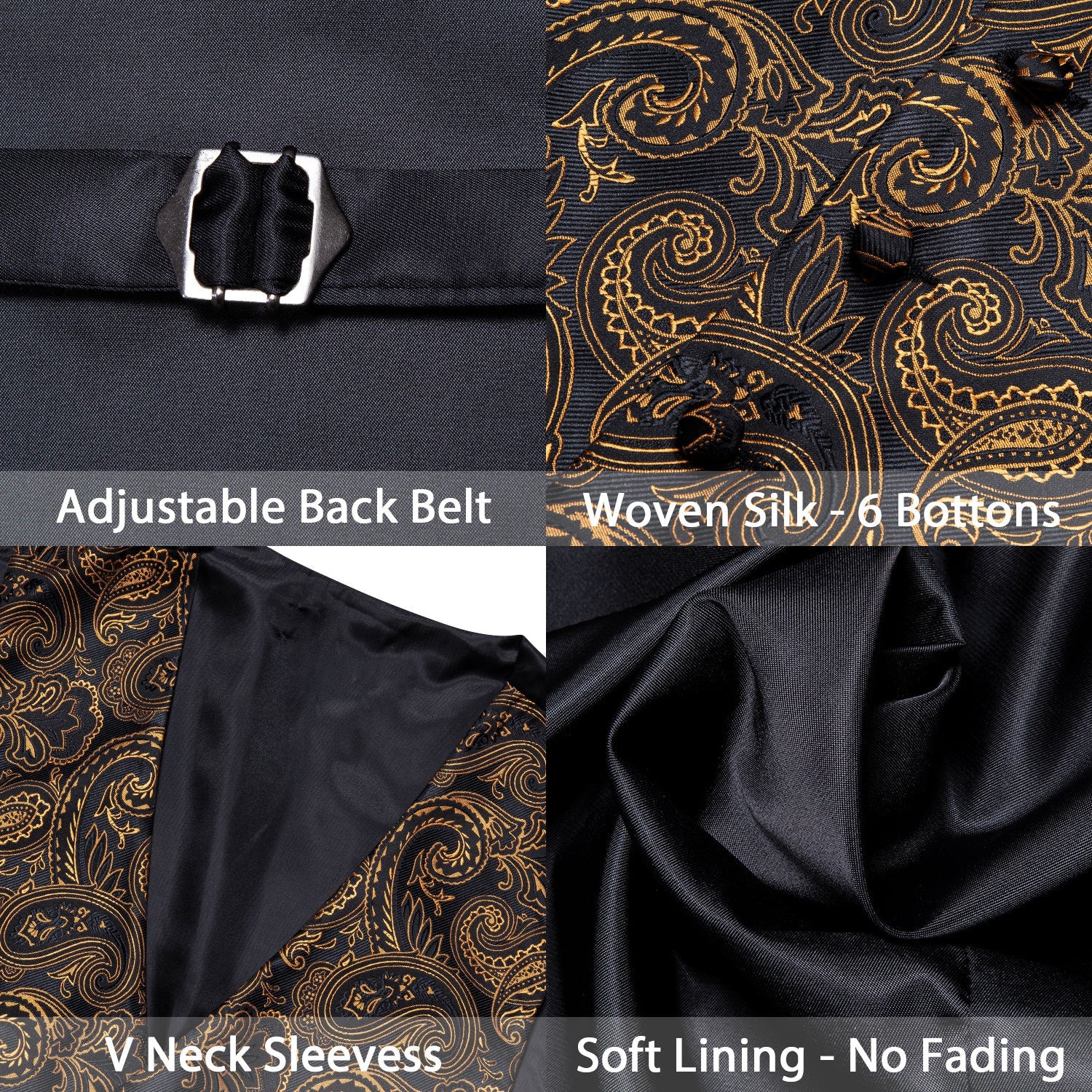 GentCrest Black Paisley Vest Set - Image 7