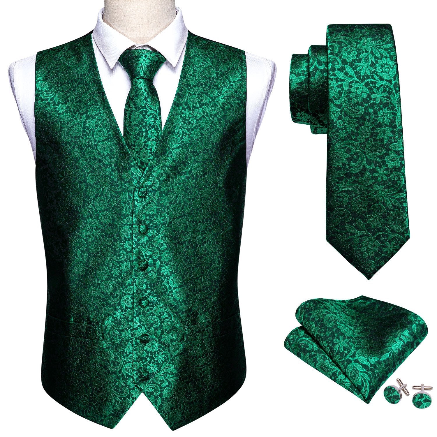 GentCrest Black Floral Vest Set - Image 2